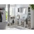 Masivní sada koupelnového nábytku Kansas z Paulovnie a MDF, lakovaná, bílá