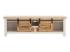 Masivní TV stolek Capera z borovice a MDF, lakovaný, bílá/hnědá
