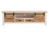 Masivní TV stolek Capera z borovice a MDF, lakovaný, bílá/hnědá