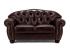 Pohovka Chesterfield Hereford 2-místná z pravé kůže, hnědá