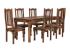 Masivní jídelní sestava Merlin I z palisandru, lakovaná, hnědá – 180x90 cm + 6 židlí
