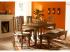 Masivní jídelní sestava Merlin I z palisandru, lakovaná, hnědá – stůl 180x90 cm, lavice a 4 židle
