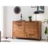 Masivní komoda Sydney z akáciového dřeva, lakovaná, hnědá – 126×45×84 cm
