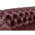 Masivní dvoumístná pohovka Chesterfield z pravé kůže, červená – 155×90×72 cm