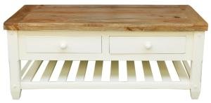 Rustikaler Mangoholz Couchtisch 110x45x60