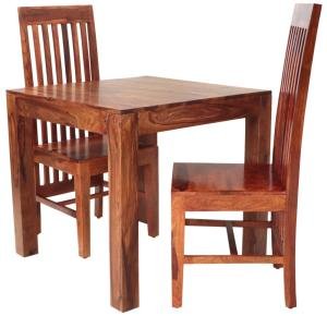 Eichentisch und Stühle für 2 Personen aus massivem Palisander