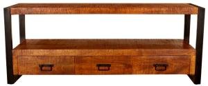 Rustikaler TV-Tisch aus Mangoholz 150x60x45