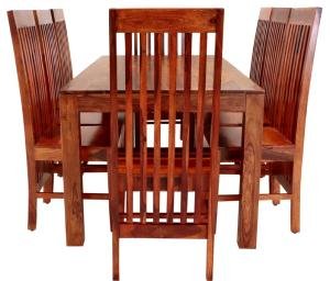 Essgruppe aus massivem indischem Palisander für 8 Personen