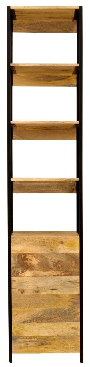 Regal massiv 45x213x35 aus Mango-Holz mit Metall