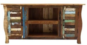 TV-Tisch massiv aus recyceltem Mango-Holz 140x70x45