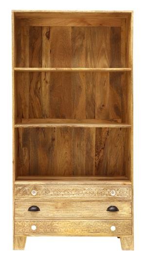 Wohnzimmerbibliothek 90x180x35 aus massivem Mangoholz