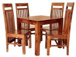 Essgruppe für 4 Personen aus massivem Palisander