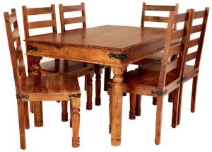 Essen Tisch und Stühle für 6 Personen aus indischem Palisander-Massivholz