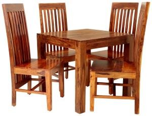 Ess-Set für 4 Personen aus massivem Palisanderholz