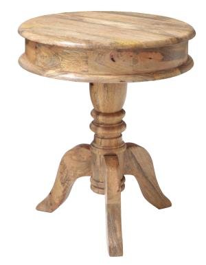Kaffeetisch aus massivem Mangoholz rund 50x60x50