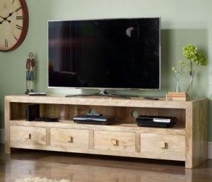 Fernsehtisch aus massivem Mangoholz 160x50x45