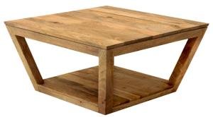 Konferenztisch aus Mangoholz mit Stauraum 80x40x80