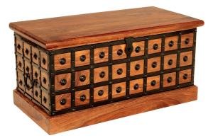 Rustikale Truhe 90x45x45 aus massivem Palisanderholz