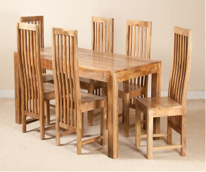 Esstischset für 6 Personen aus Massivholz Palisander