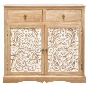 Rustikale Kommode aus massivem Mangoholz 90x90x45