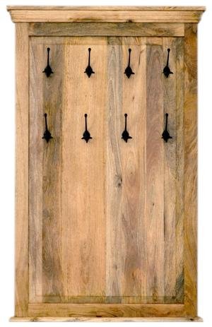 Garderobe Guru mit 8 Haken 90x140x2,5 aus massivem Mangoholz