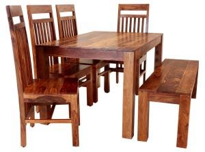 Esstisch und Stühle aus massivem Palisander für 6 Personen
