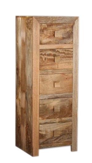 Schubladenkommode aus massivem Mangoholz 60x120x45