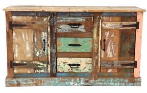 Rustikale Kommode aus massivem Mangoholz 140x80x45