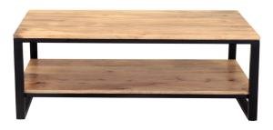 Kaffeetisch mit Metallrahmen aus Mango-Holz 110x40x60