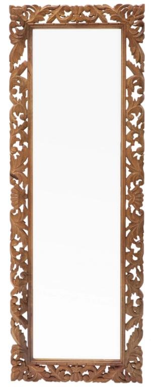 Retro Spiegel 60x170 handgeschnitzt aus massivem Mangoholz