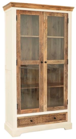 Vitrine aus massivem Mangoholz 100x190x45