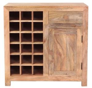 Weinflaschenregal für die Küche 90x90x45 aus Mango-Holz