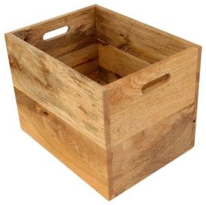 Zeitungskorb 40x30x30 Gita aus massivem Mango-Holz