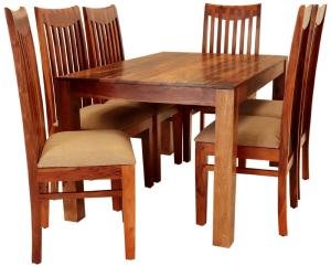 Esszimmertisch und Stühle für 6 Personen aus massivem Palisanderholz