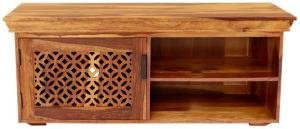 Rustikaler TV-Tisch aus massivem Palisanderholz 120x45x50