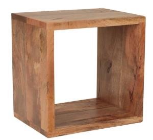 Quadratische Wandregal aus Mango-Holz 40x40x30