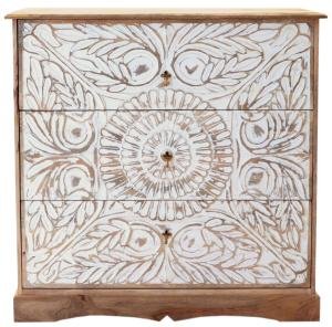 Rustikale Kommode aus massivem Mango 115x115x45