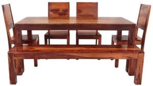 Essen Set + 6 Stühle aus Massivholz