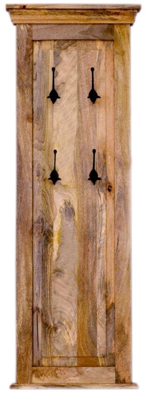 Massivholz-Hakenleiste mit 4 Haken 50x140 aus Mangoholz