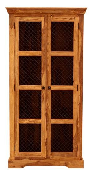 Rustikale Vitrine aus massivem Palisander 100x45x200