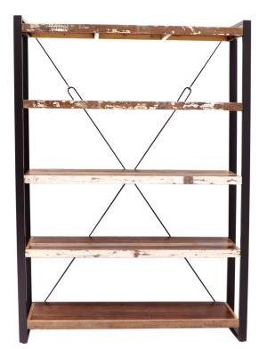 Bücherregal 160x200x35 aus Metall und Mango-Holz