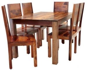 Essgruppe aus Palisander für 6 Personen