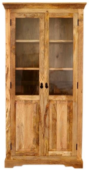 Massivholz-Vitrine aus Mangoholz 100x200x45
