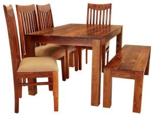 Essen Set für 6 Personen aus massivem Palisanderholz