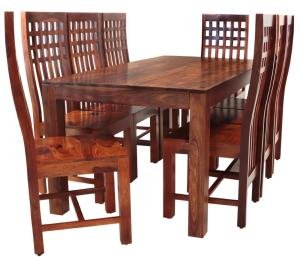 Esszimmer-Set für 8 Personen aus massivem Palisanderholz