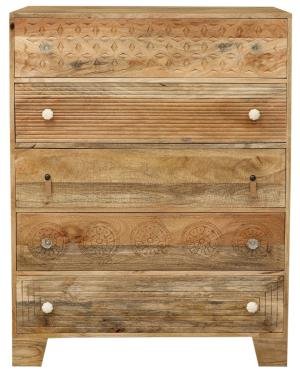 Rustikale Kommode aus Mango-Holz 90x120x45