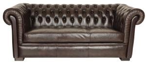 Dreisitzige Chesterfield-Ledercouch