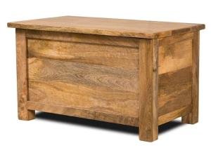 Holzkiste für Wäsche 90x45x45 aus Massivholz Mango