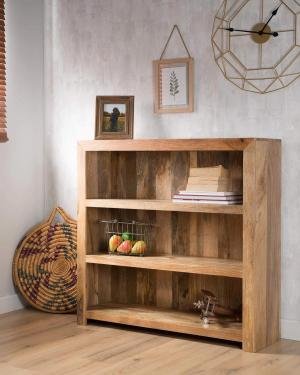 Bücherregal aus Mangoholz 100x120x35