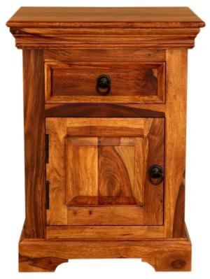 Rustikaler Nachttisch 45x60x40 aus indischem Palisander-Massivholz